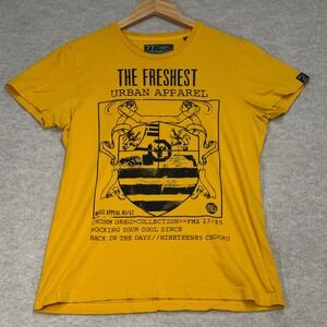 Clockhouse CHDNM FMX Roughgear Mens Yellow Graphic Urban Apparel T-Shirt
